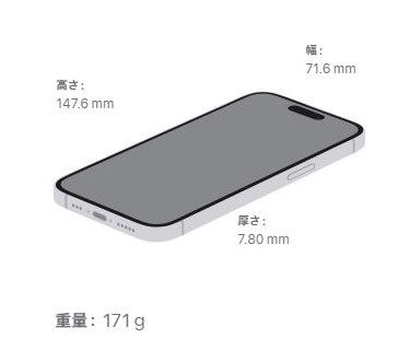 iphone 15 本体サイズ
